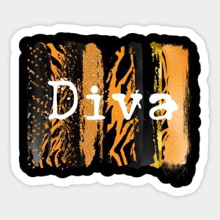 Wild diva animal brushstrokes Sticker